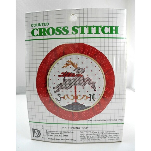 Designs For The Needle Reindeer Weather Vane Counted Cross Stitch Kit-Hoop Frame - Picture 1 of 3